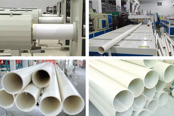 Línea de producción de tuberías de PVC de drenaje de suministro de agua automático con diámetro de tornillo 65/132
