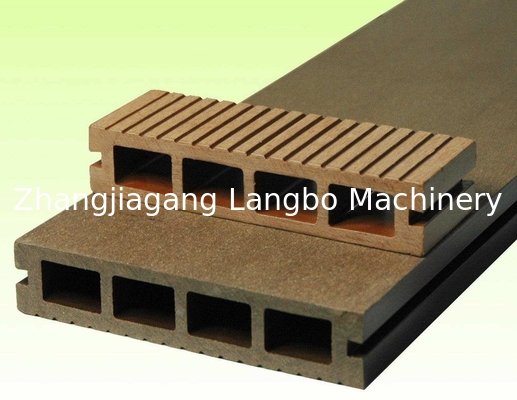 Máquina de WPC madera plástico composite cubierta hueca de cubierta sólida piso de cubierta Post perfil composite línea de producción de extrusión de ferrocarril