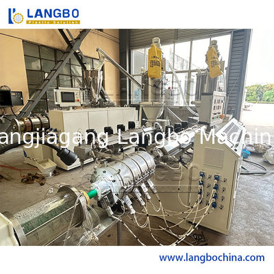 Línea de extrusión de tuberías PPR con salida de 180 kg/h, coextrusión de 3 capas y control PLC SIEMENS