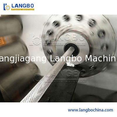 Línea de producción de tubería recta reforzada con fibra de PVC, máquina extrusora de tubería trenzada de plástico