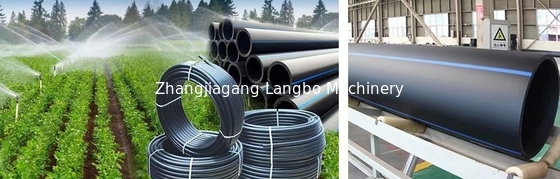 Línea de extrusión de tuberías HDPE PE de alta capacidad de 355-800 mm de diámetro con caja de engranajes integrada