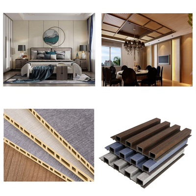 Decoración de interiores y exteriores Máquina para hacer paneles de WPC con flautas Máquina para hacer líneas de extrusión de paneles de pared WPC